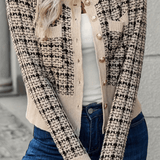Marina | Cárdigan de punto a cuadros para mujer con botones