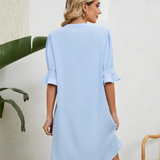 Amy | Vestido Casual Suelto con Pliegues a la Altura de la Rodilla