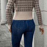 Marina | Cárdigan de punto a cuadros para mujer con botones