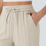 Charlaine | Pantalones de lino cómodos y transpirables con elegantes perneras