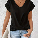 Sandra | Top Elegante con Detalle Torcido en el Frente y Escote en V