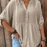 Heather | Blusa con escote en V y botones