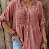 Heather | Blusa con escote en V y botones
