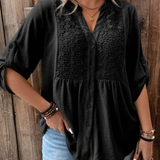 Heather | Blusa con escote en V y botones