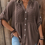 Heather | Blusa con escote en V y botones