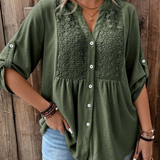 Heather | Blusa con escote en V y botones