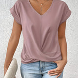 Sandra | Top Elegante con Detalle Torcido en el Frente y Escote en V