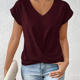 Sandra | Top Elegante con Detalle Torcido en el Frente y Escote en V