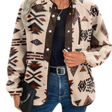 Zara | Chaqueta polar acogedora para mujer con diseño western azteca, estilo cálido y casual