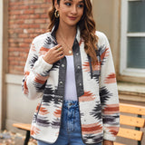 Zara | Chaqueta polar acogedora para mujer con diseño western azteca, estilo cálido y casual