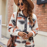 Zara | Chaqueta polar acogedora para mujer con diseño western azteca, estilo cálido y casual