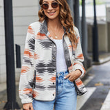 Zara | Chaqueta polar acogedora para mujer con diseño western azteca, estilo cálido y casual