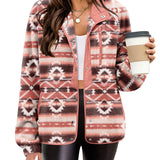Zara | Chaqueta polar acogedora para mujer con diseño western azteca, estilo cálido y casual
