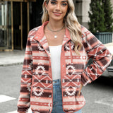 Zara | Chaqueta polar acogedora para mujer con diseño western azteca, estilo cálido y casual