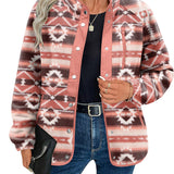 Zara | Chaqueta polar acogedora para mujer con diseño western azteca, estilo cálido y casual
