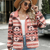 Zara | Chaqueta polar acogedora para mujer con diseño western azteca, estilo cálido y casual
