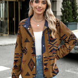 Zara | Chaqueta polar acogedora para mujer con diseño western azteca, estilo cálido y casual