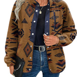 Zara | Chaqueta polar acogedora para mujer con diseño western azteca, estilo cálido y casual