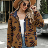 Zara | Chaqueta polar acogedora para mujer con diseño western azteca, estilo cálido y casual