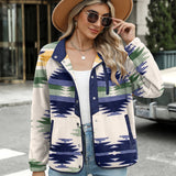 Zara | Chaqueta polar acogedora para mujer con diseño western azteca, estilo cálido y casual