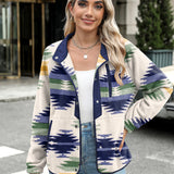Zara | Chaqueta polar acogedora para mujer con diseño western azteca, estilo cálido y casual