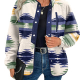 Zara | Chaqueta polar acogedora para mujer con diseño western azteca, estilo cálido y casual