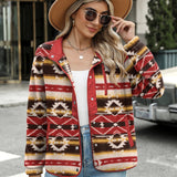 Zara | Chaqueta polar acogedora para mujer con diseño western azteca, estilo cálido y casual