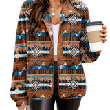 Zara | Chaqueta polar acogedora para mujer con diseño western azteca, estilo cálido y casual