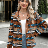 Zara | Chaqueta polar acogedora para mujer con diseño western azteca, estilo cálido y casual