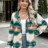 Zara | Chaqueta polar acogedora para mujer con diseño western azteca, estilo cálido y casual
