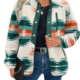 Zara | Chaqueta polar acogedora para mujer con diseño western azteca, estilo cálido y casual