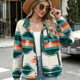 Zara | Chaqueta polar acogedora para mujer con diseño western azteca, estilo cálido y casual