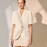 Berenice | Blazer de mujer con mangas cortas y detalle metálico