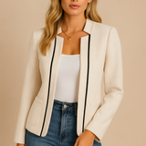Edna | Blazer elegante para mujer con detalles en contraste, estilo atemporal