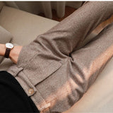 Elaris - Pantalones harem femeninos de lana para otoño e invierno