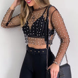 Elina - Top con perlas