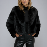 Laura | Chaqueta corta negra de piel sintética