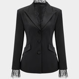 Agnes | Blazer femenino con detalles de encaje en los puños, elegante y estiloso