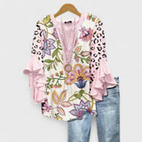 Lucy | Blusa Impresa para Mujeres con Mangas Voladas