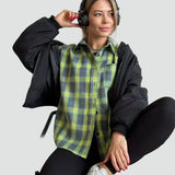 Helen | camisa de mujer de franela oversize a cuadros para el otoño