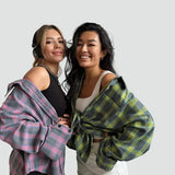 Helen | camisa de mujer de franela oversize a cuadros para el otoño