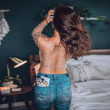 Elina - Top con perlas