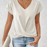 Sandra | Top Elegante con Detalle Torcido en el Frente y Escote en V