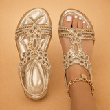 Lanna | sandalias elegantes para mujer adornadas con cristales, calzado de verano para la noche