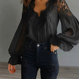 Ilvara - Blusa de Encaje Elegante para Mujeres