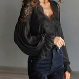 Ilvara - Blusa de Encaje Elegante para Mujeres