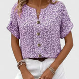 Brenda | Blusa Floral con Botones