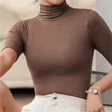 Orseline | Top ultra delgado para mujer con cuello alto sin costuras