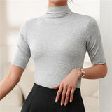 Orseline | Top ultra delgado para mujer con cuello alto sin costuras