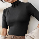 Orseline | Top ultra delgado para mujer con cuello alto sin costuras